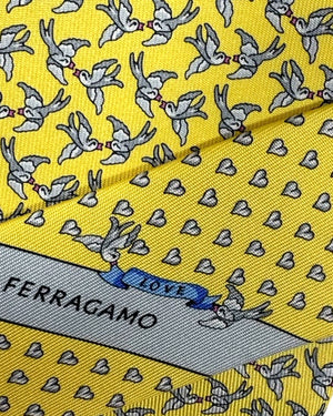 Ferragamo Tie Yellow Love Birds