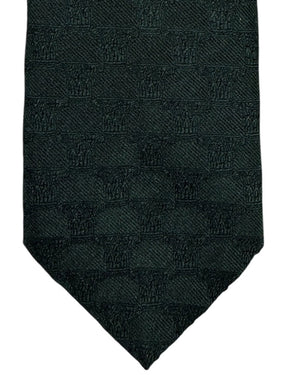 Salvatore Ferragamo Narrow Tie Green Cheetah Design