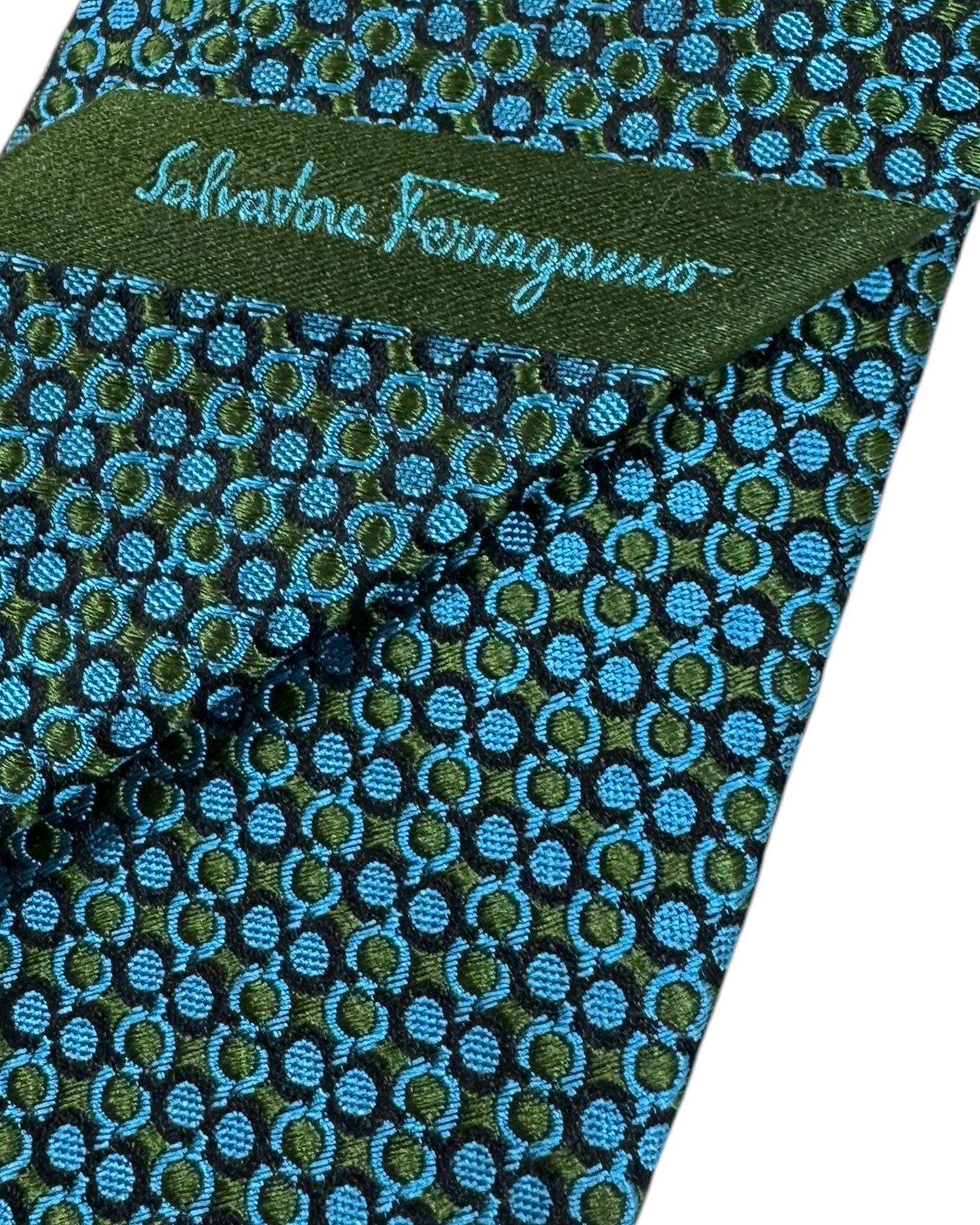 Salvatore Ferragamo Narrow Tie Green Design