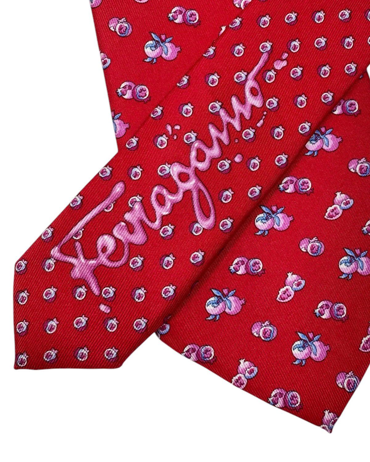 Salvatore Ferragamo Tie Red Fruit Novelty