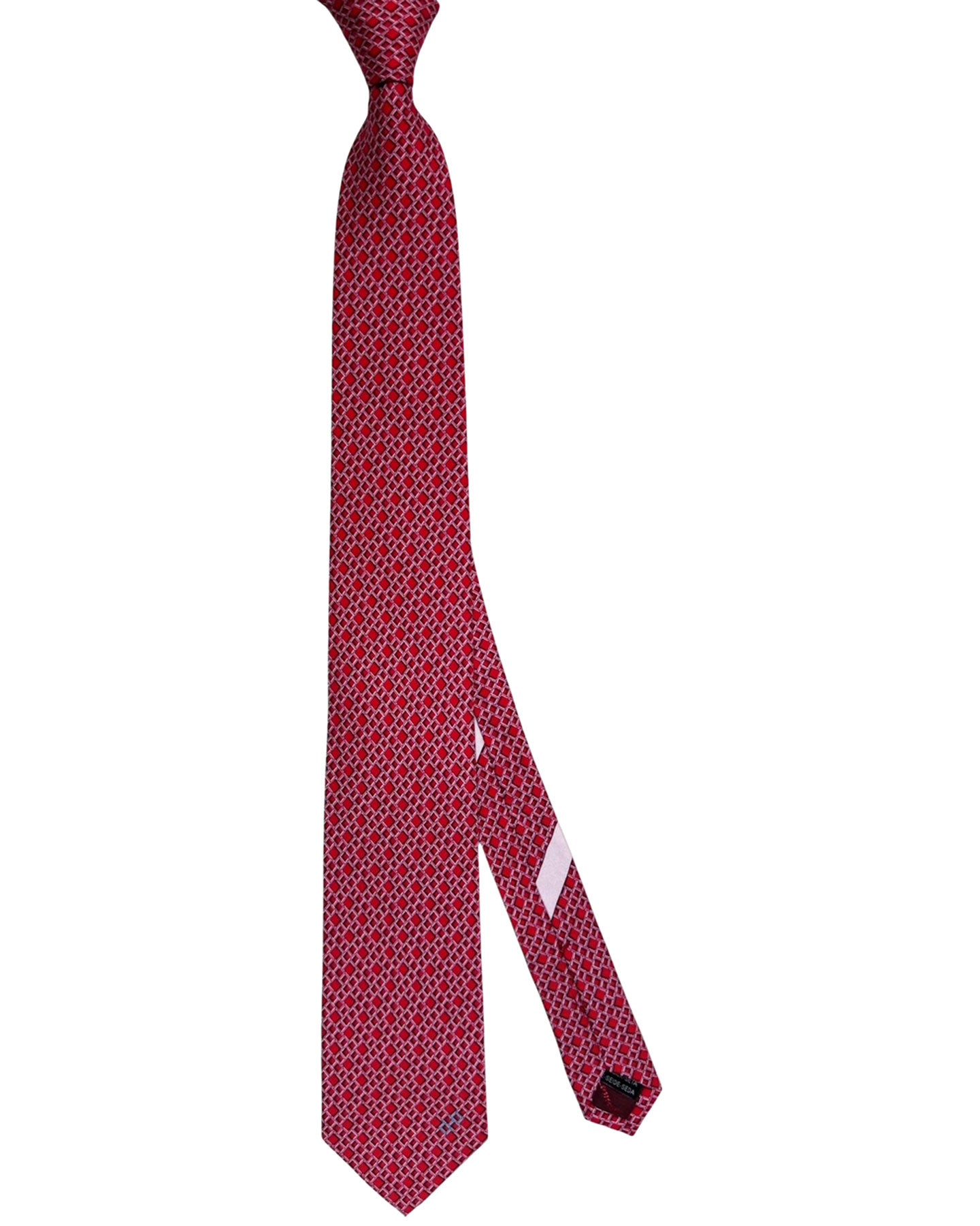 Salvatore Ferragamo Tie Red Pink Square Gancini