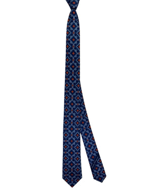 Salvatore Ferragamo Skinny Tie Blue Brown Gancini