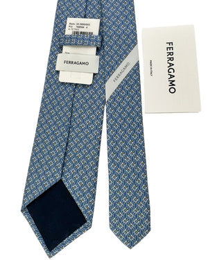 Salvatore Ferragamo Tie Blue Gancini 

