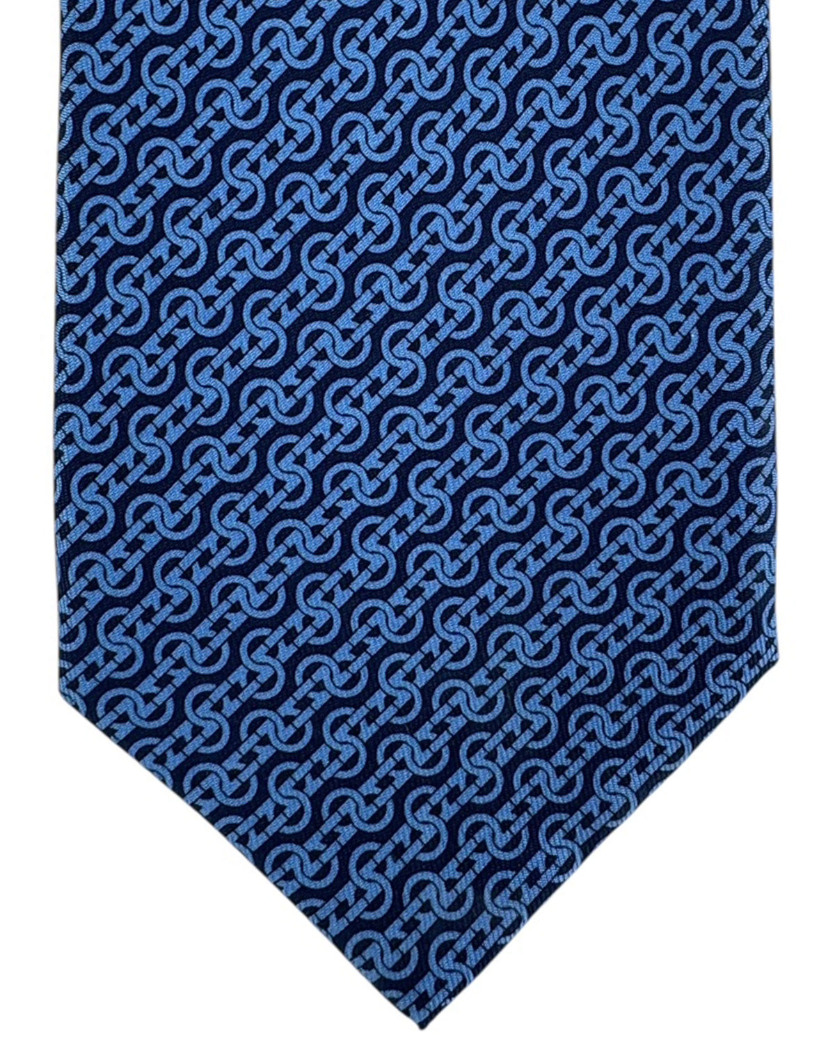 Salvatore Ferragamo Tie Navy Blue Interwoven Gancini