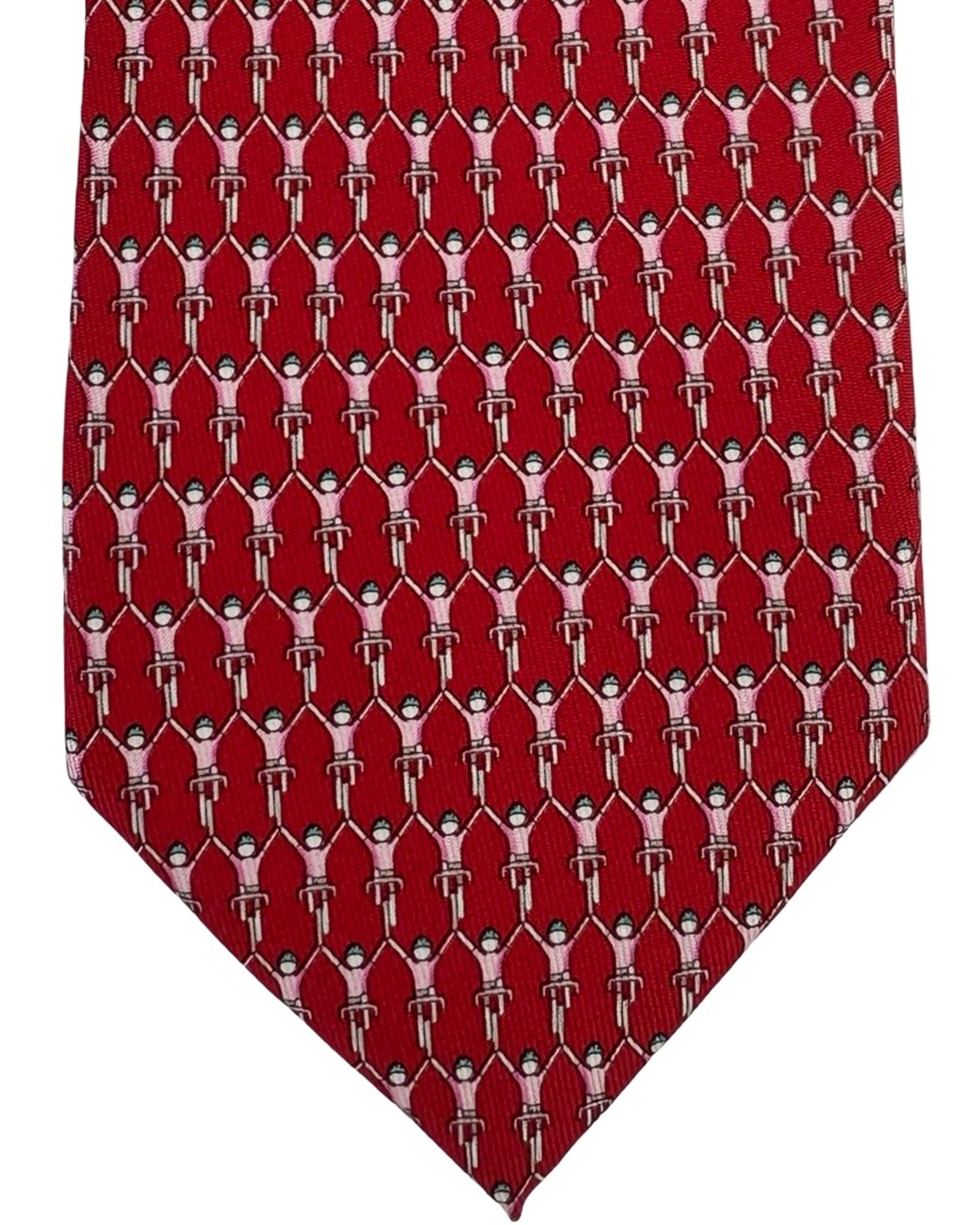 Salvatore Ferragamo Tie Red Cycling - Novelty