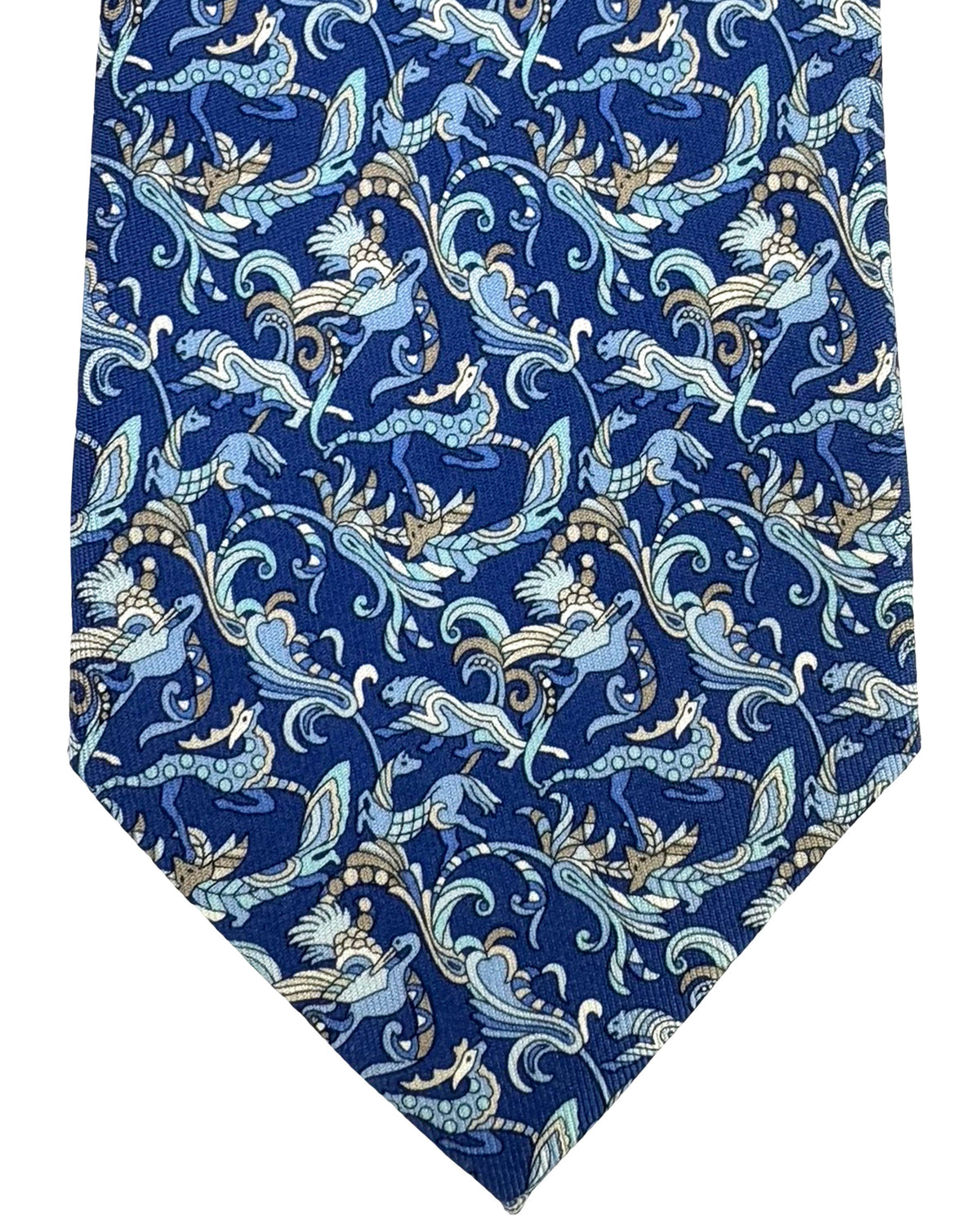 Salvatore Ferragamo Tie Midnight Blue Animal Design