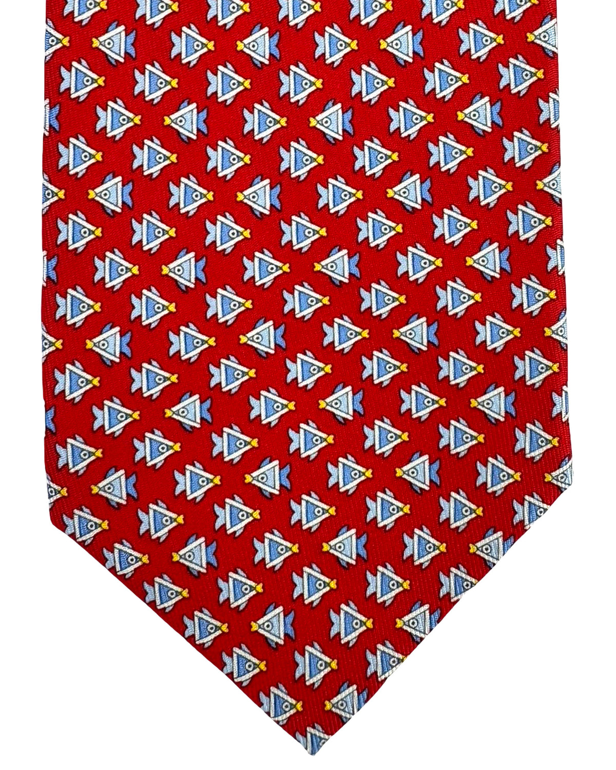 Salvatore Ferragamo Tie Red Fish Design