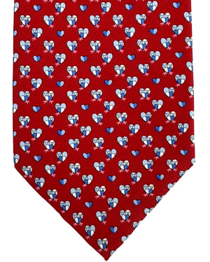 Salvatore Ferragamo Tie Dark Red Bird Design