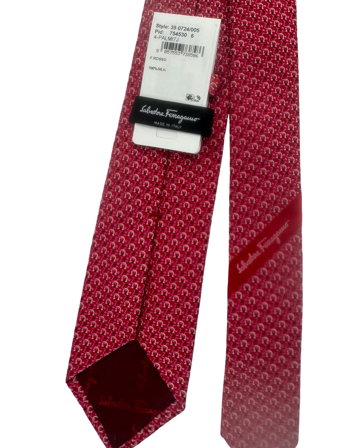 Salvatore Ferragamo Tie Red Gancini Design