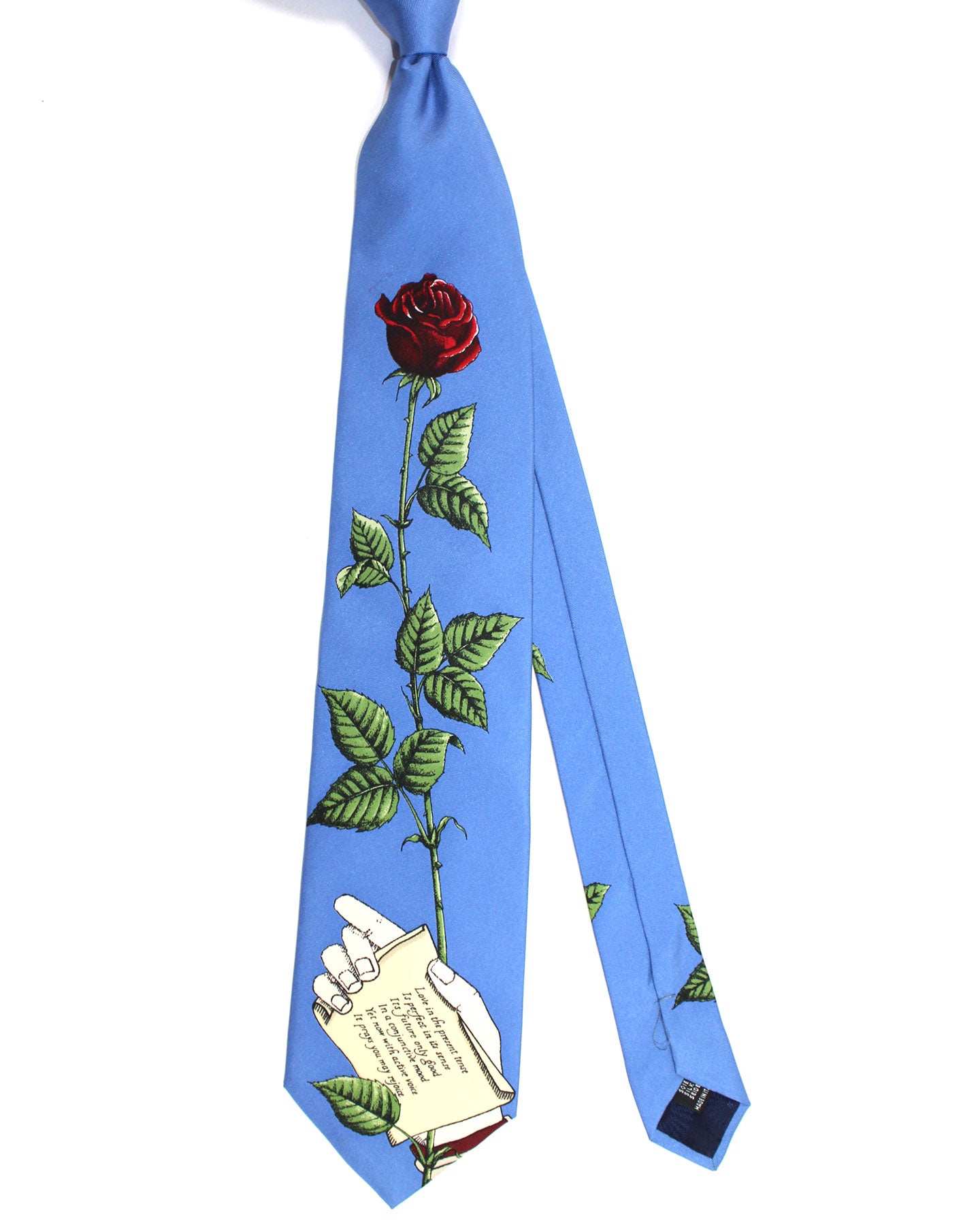 Fornasetti Silk Tie Dark Blue Italian Floral - Wide Necktie