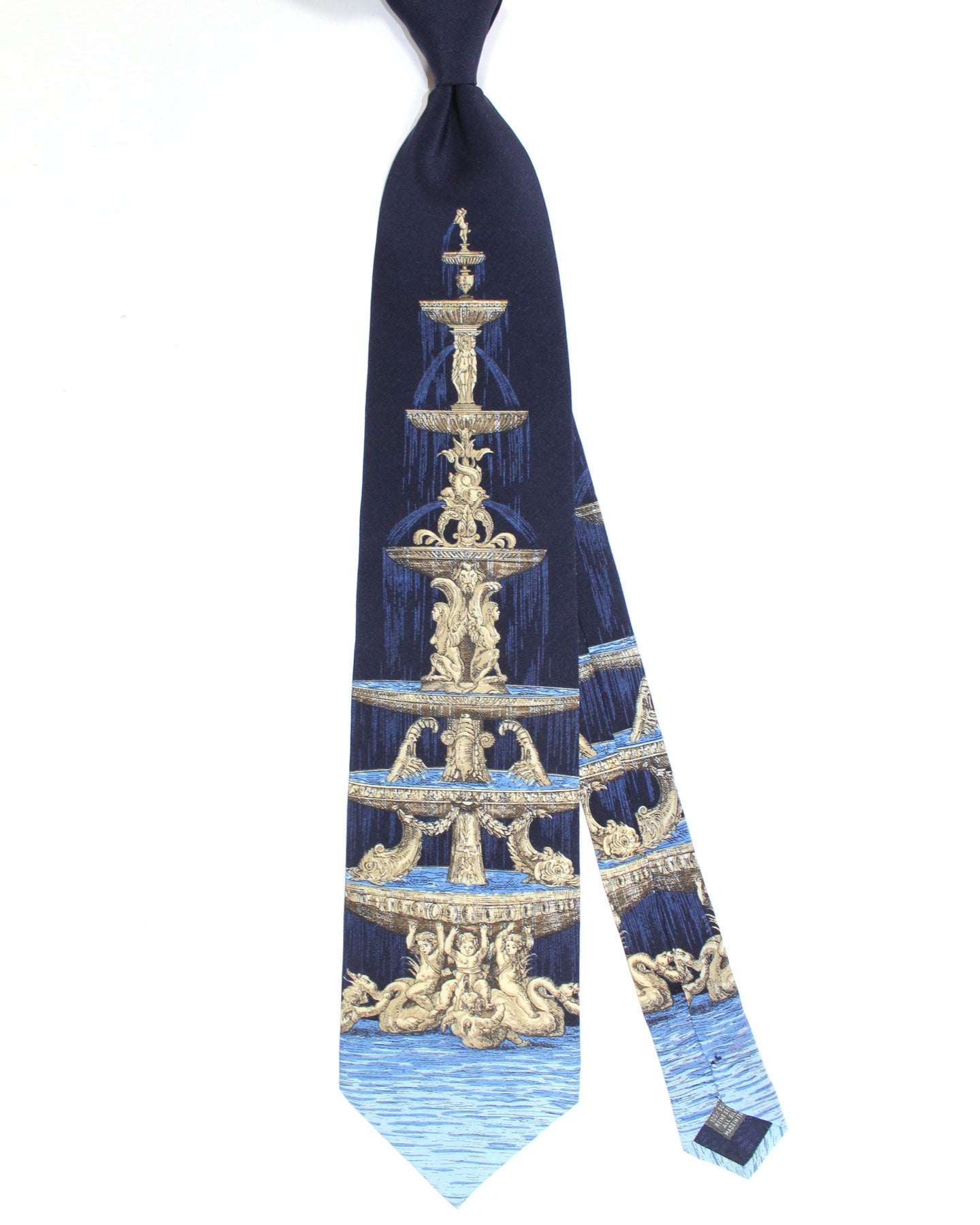 Fornasetti Tie Blue Architetture  Design - Wide Necktie