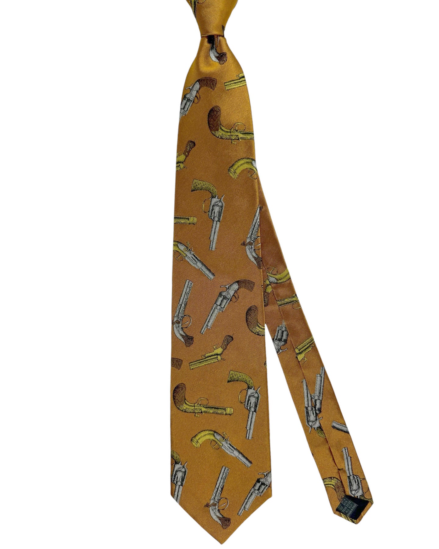 Fornasetti Tie Brown Revolver Design - Wide Necktie