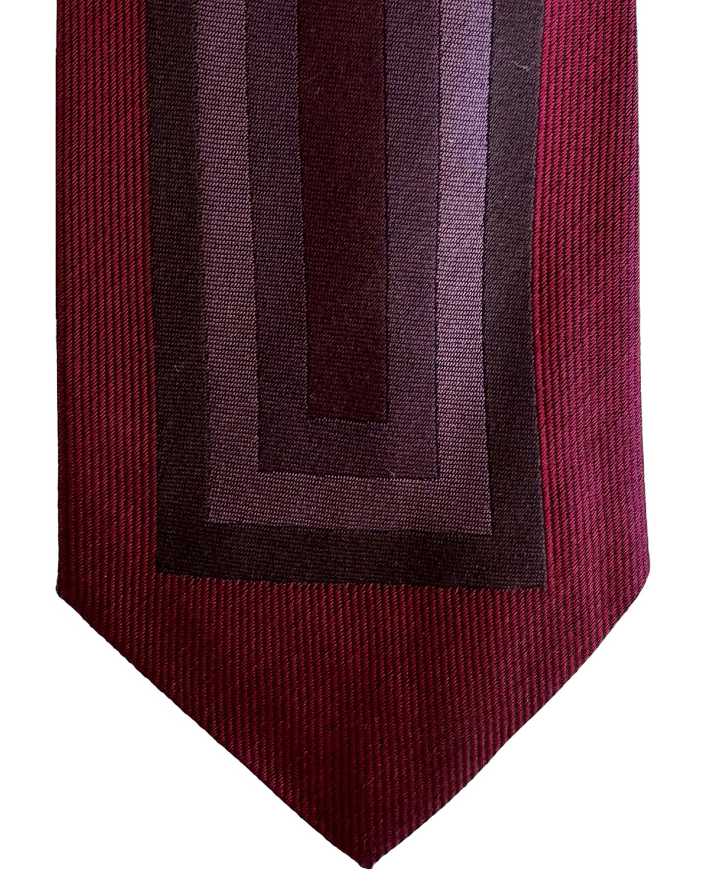 Gene Meyer Tie Maroon Purple Design - Hand Made in Italy