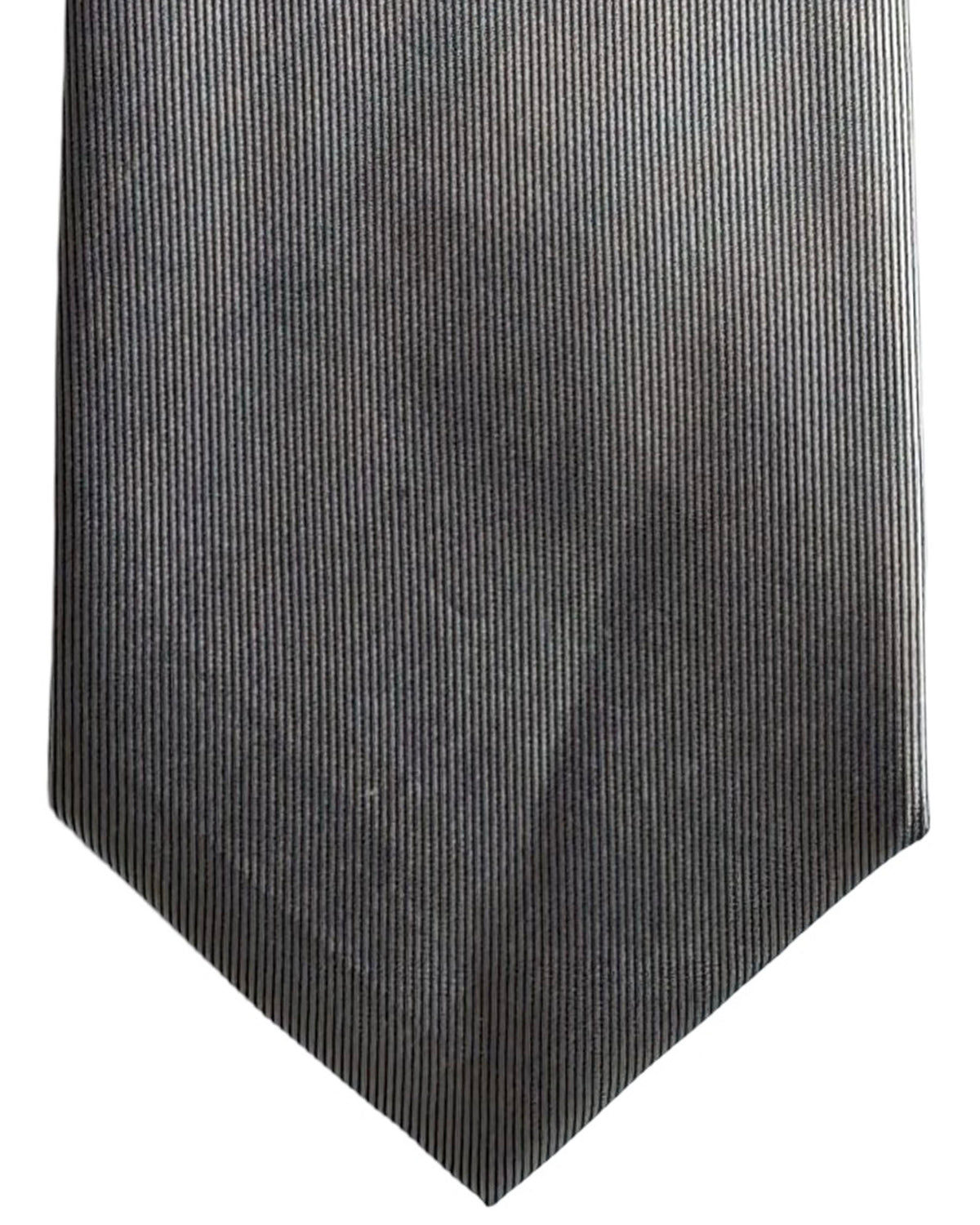 Gene Meyer Tie Gray with Olive Accent SALE
