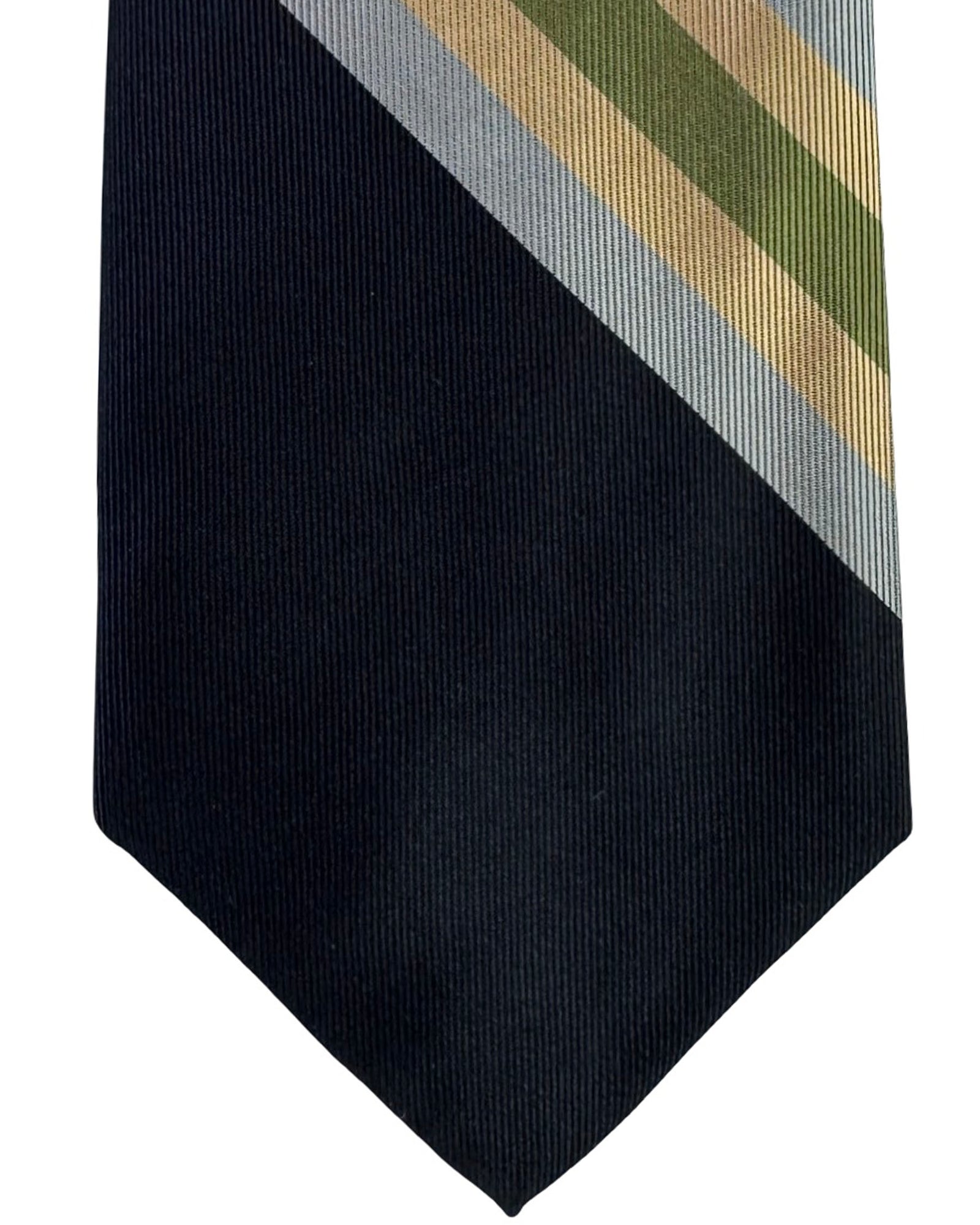 Gene Meyer Tie Black with Multitone Accents - Hand Made In Italy
