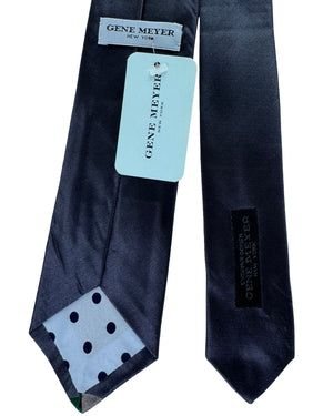 Gene Meyer Tie Navy Grey and Green Curved Stripe - Hand Made In Italy