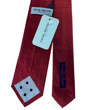 Gene Meyer Tie Burgundy with Navy Circular Panel- Hand Made In Italy