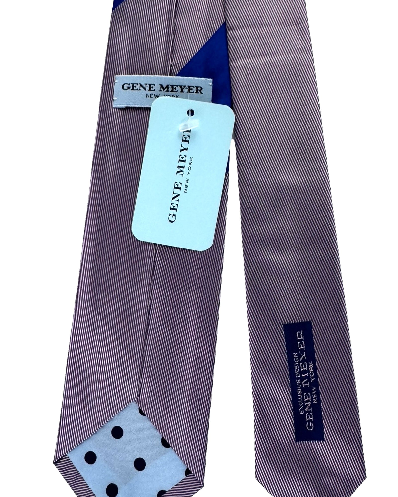 Gene Meyer Tie Gray Royal Blue Dot SALE
