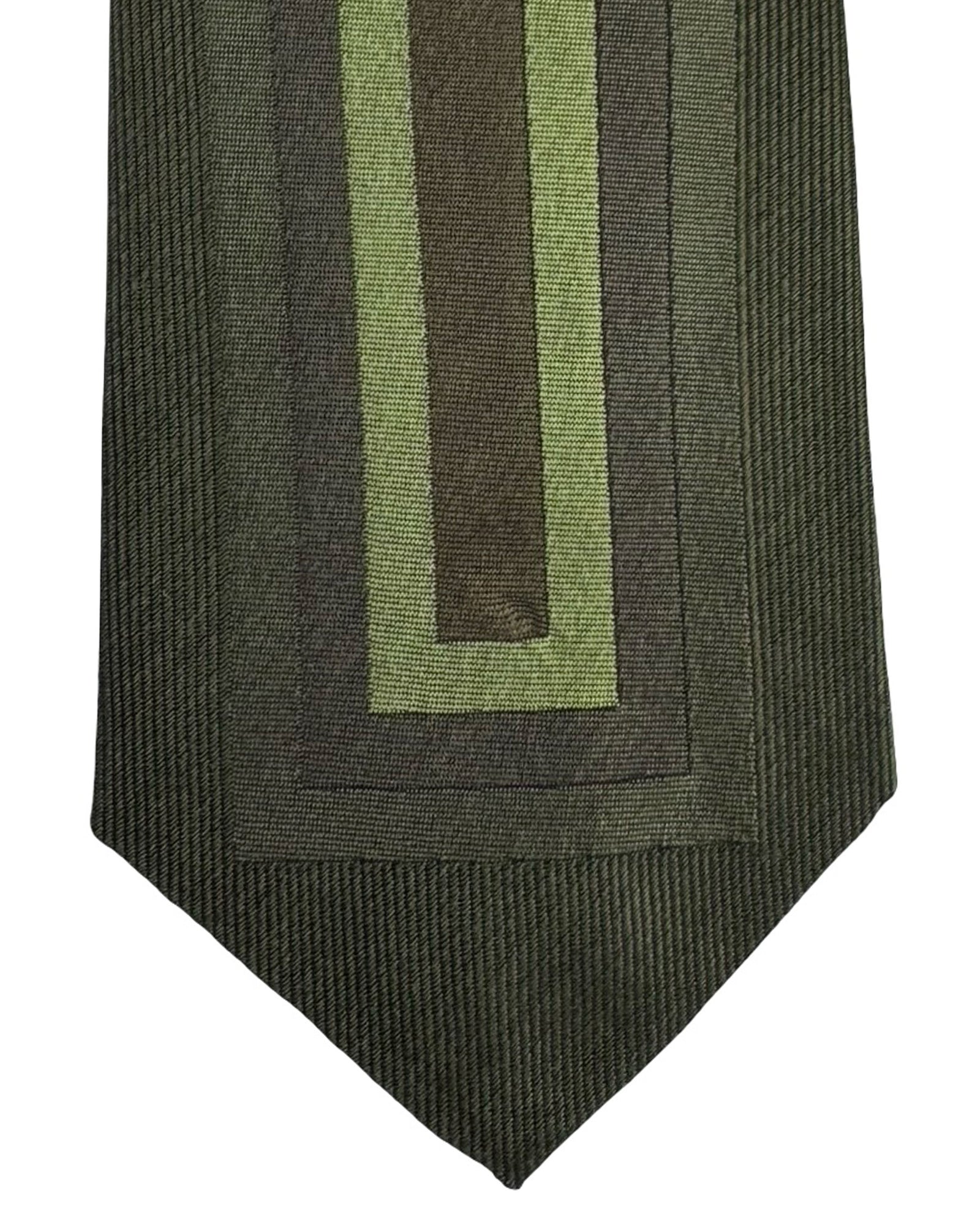Gene Meyer Tie Green Design - Hand Made In Italy
