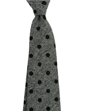 Giampaolo Silk Tie Grey Black Polka Dots