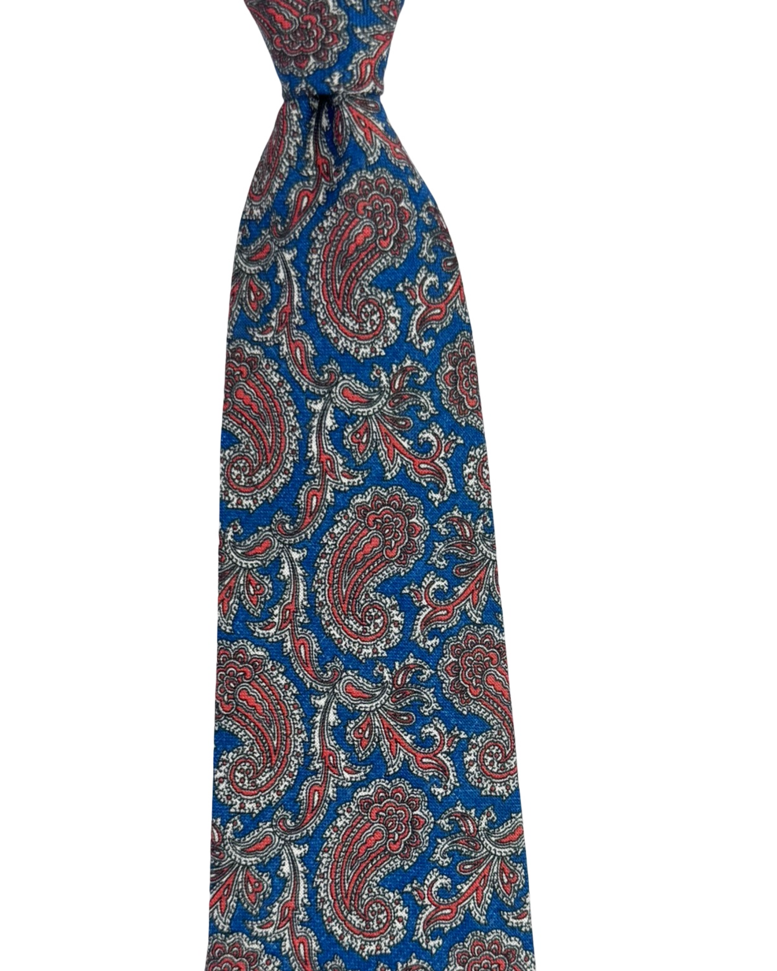 Giampaolo Silk Tie Navy Rust Brown Paisley Design