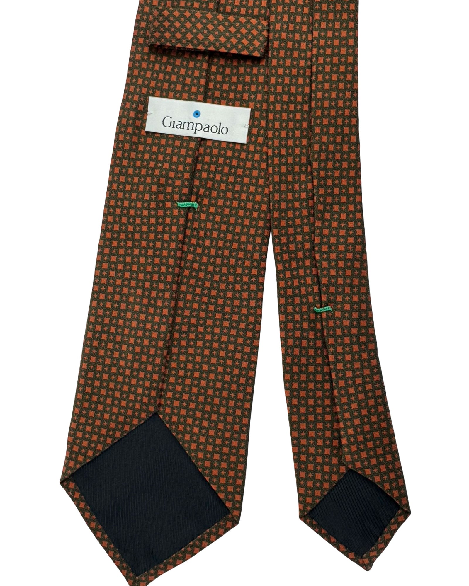 Giampaolo Silk Tie Rust Brown Geometric