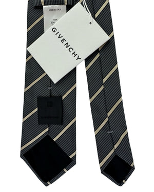 Givenchy Tie  Gray Black Stripe