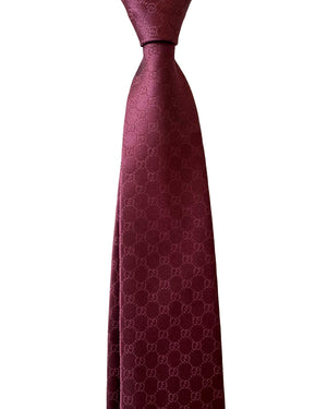 Gucci Tie GG Design Bordeaux