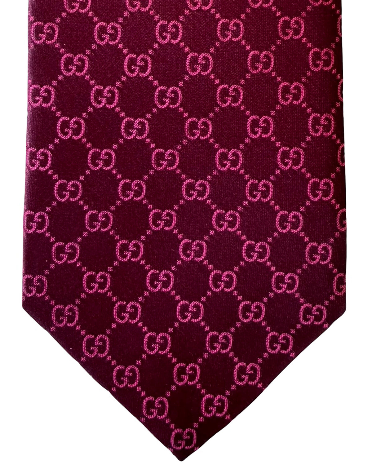 Gucci Tie GG Design Maroon Red