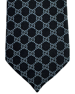 Gucci Tie Midnight Blue GG Pattern - Jacquard Silk