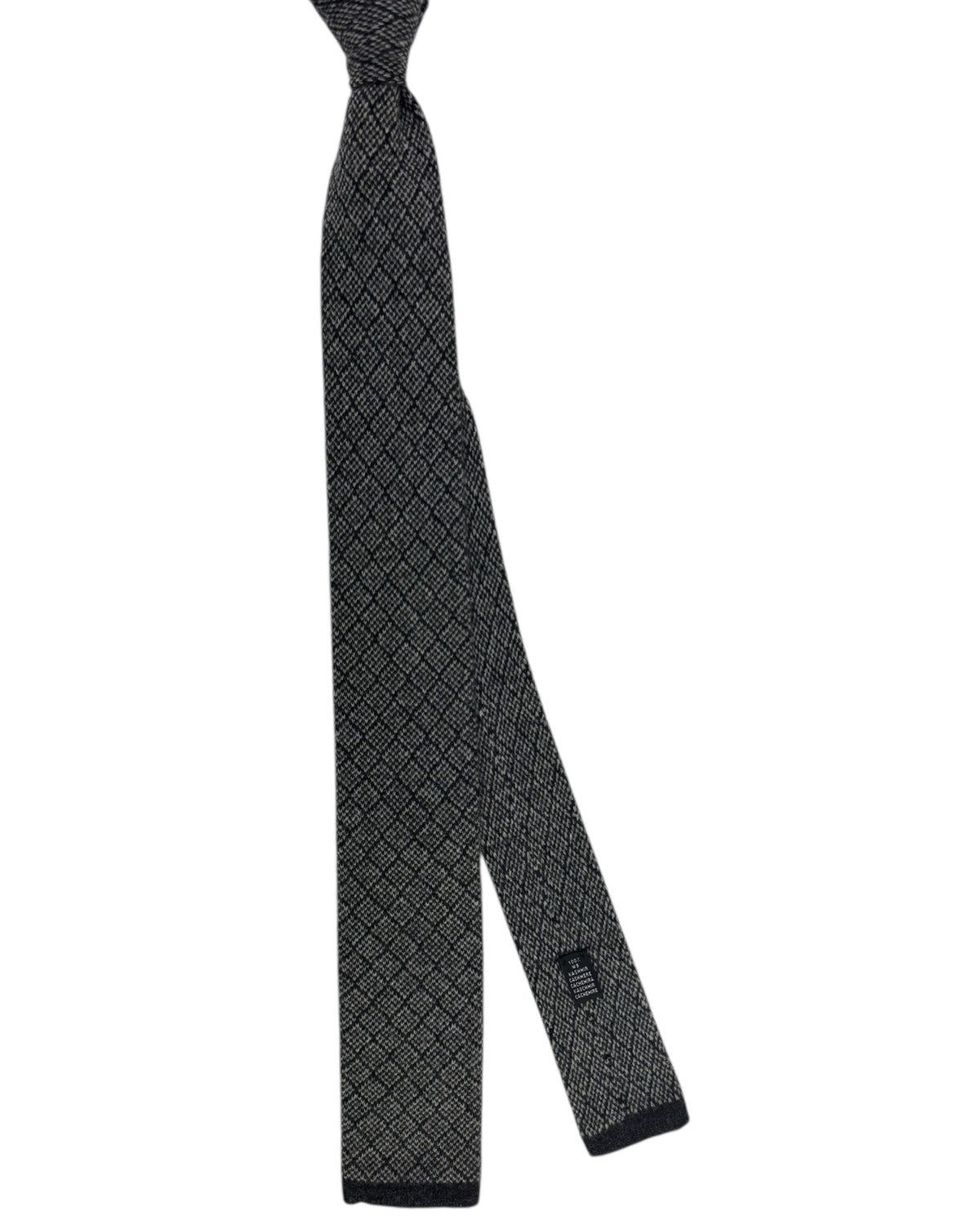Isaia Square End Knitted tie Gray Design - Cashmere