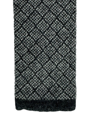Isaia Square End Knitted tie Gray Design - Cashmere