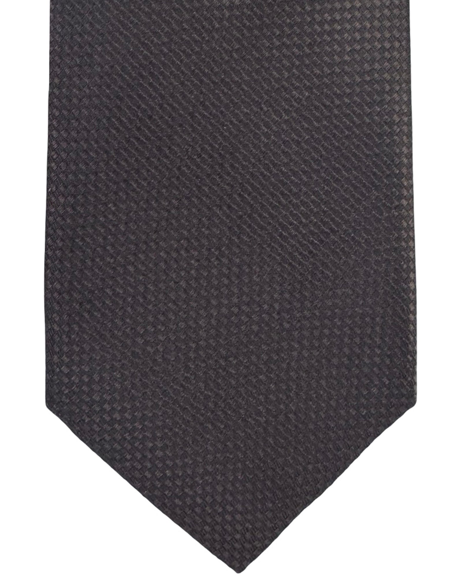 Isaia Sevenfold Tie Dark Brown Pattern