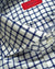 Isaia Dress Shirt White Dark Blue Check 
