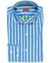 Isaia Dress Shirt Navy White Stripes 39 - 15 1/2 Regular Fit