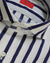 Isaia Dress Shirt White Navy Bengal Stripes 