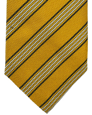 Isaia Tie Orange Stripes Design - Sartorial Sevenfold Tie