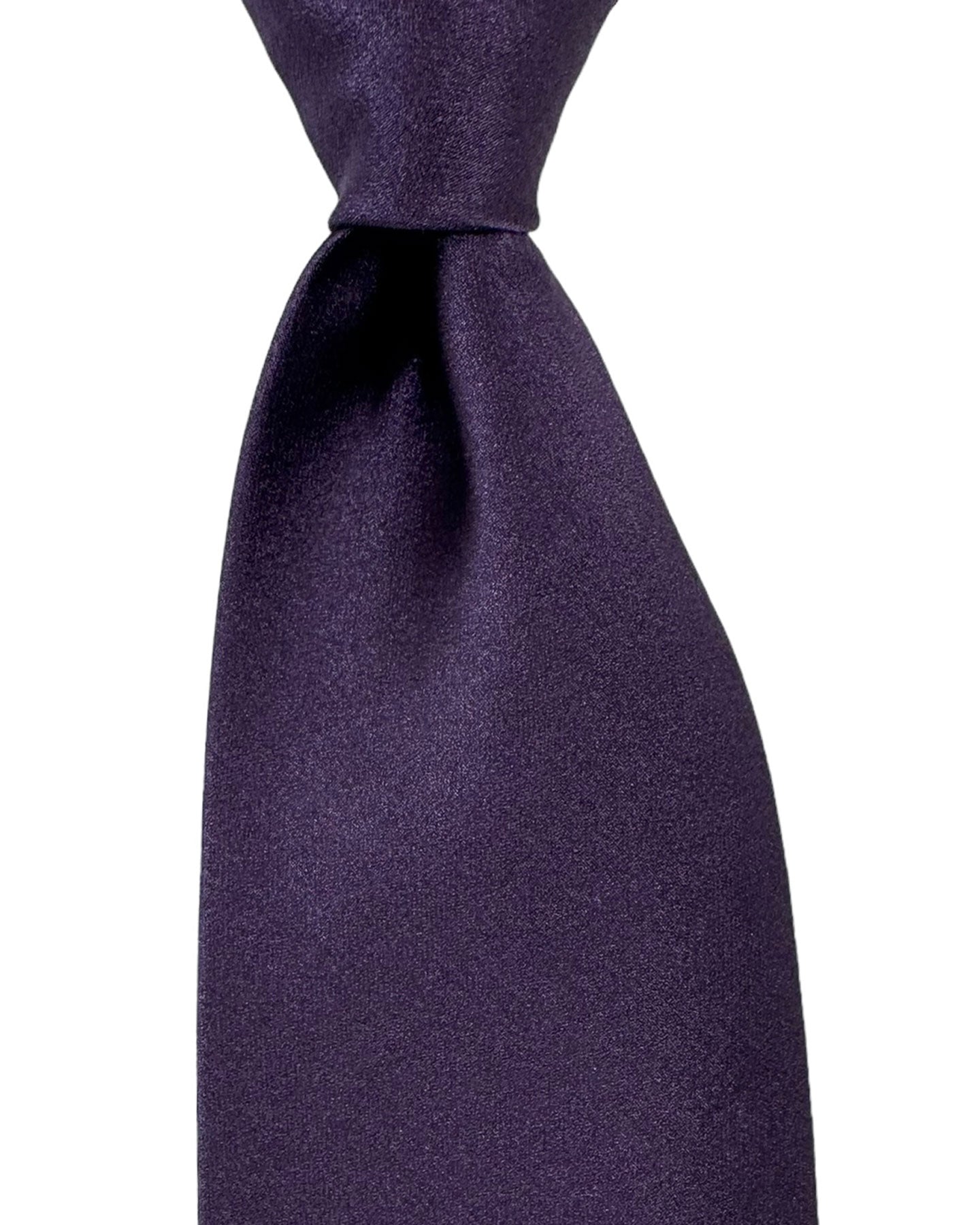 Isaia Tie Dark Purple Solid Design - Sartorial Sevenfold Tie