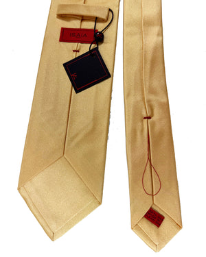 Isaia Tie Buttercream Solid Design - Sartorial Necktie FINAL SALE