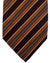 Isaia Tie Brown Stripes Design - Sevenfold Silk Necktie