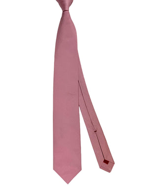 Isaia Sevenfold Tie Pink Solid Grosgrain