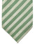 Isaia Sevenfold Tie Green White-Silver Stripes Design - Cotton Silk