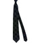 Isaia Sevenfold Tie Black Medallion - Wool Silk Necktie