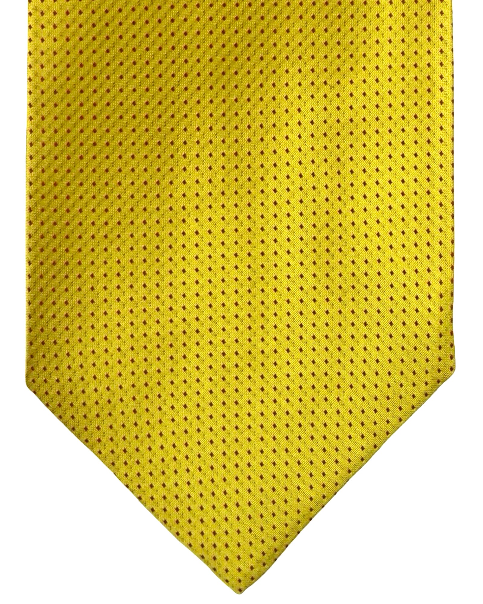 Isaia Tie Yellow-Gold Micro Dots FINAL SALE