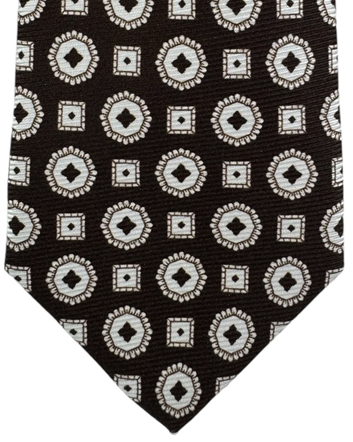 Kiton Sevenfold Tie Dark Brown Medallion