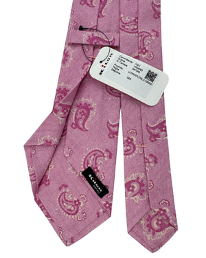 Kiton Sevenfold Tie Pink Paisley- Summer 2025 Collection
