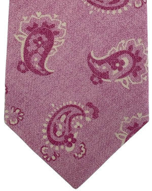 Kiton Silk Tie Pink Paisley Design - Sevenfold Construction