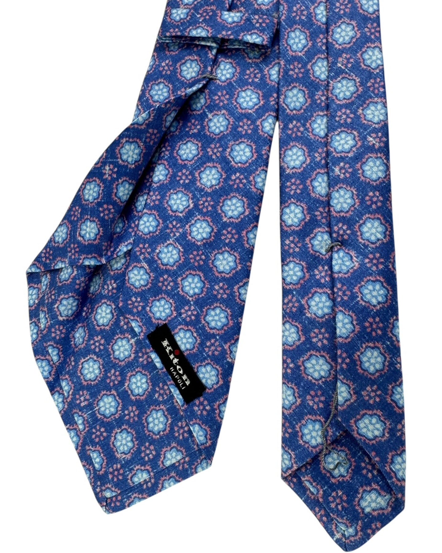 Kiton Sevenfold Tie Blue Medallion