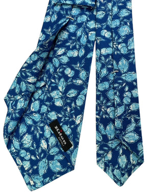 Kiton Sevenfold Tie Navy Blue and Light Blue