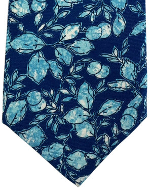 Kiton Sevenfold Tie Navy Blue and Light Blue